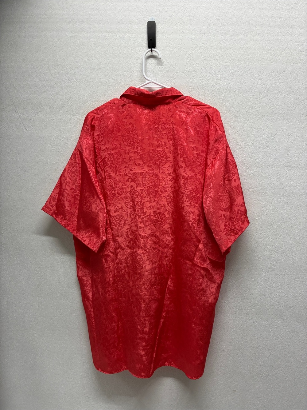 Victoria's Secret Vintage Red Floral Burton Down Short Sleeve Pajama Top // L - Picture 5 of 5